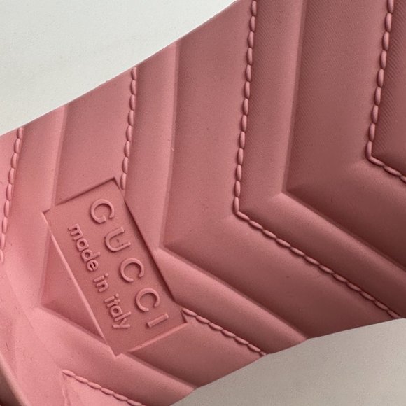 Gucci Double GG Logo Rubber Platform Block Heel Mules Slides Sandals Shoes - Picture 15 of 16